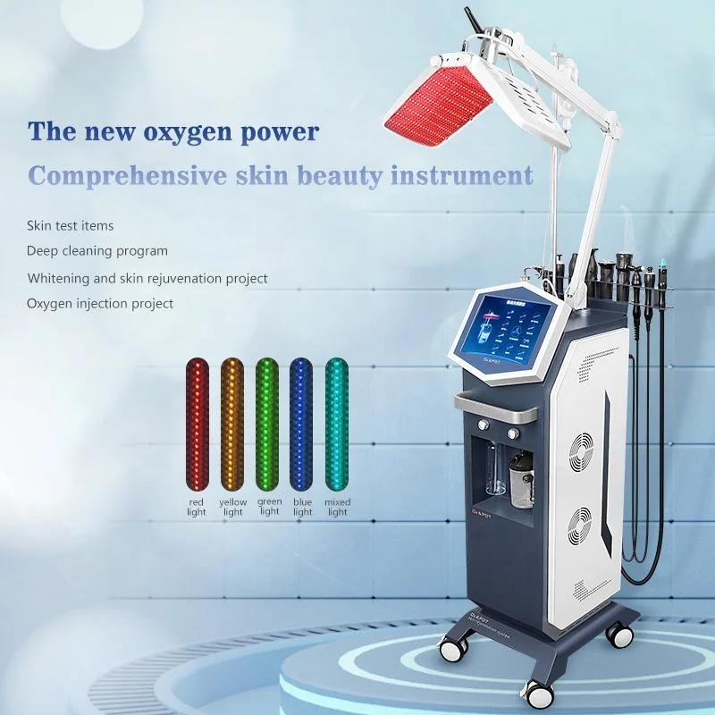 2022 5 Color Hair Growth Oxygen Jet PDT LED Light Therapy Facial Micro Current Face Lifting Machine