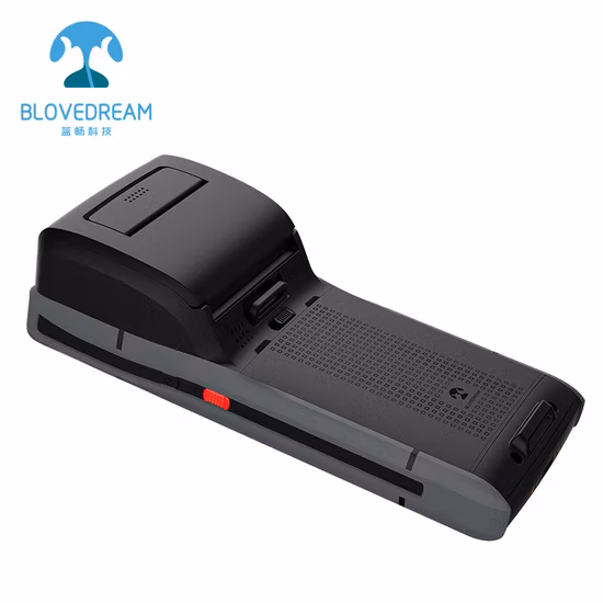 Blovedream S60 견고한 무선 바코드 스캐너 안드로이드 PDA 터미널 열 스티커 라벨 프린터가 장착된 휴대용 POS 장치